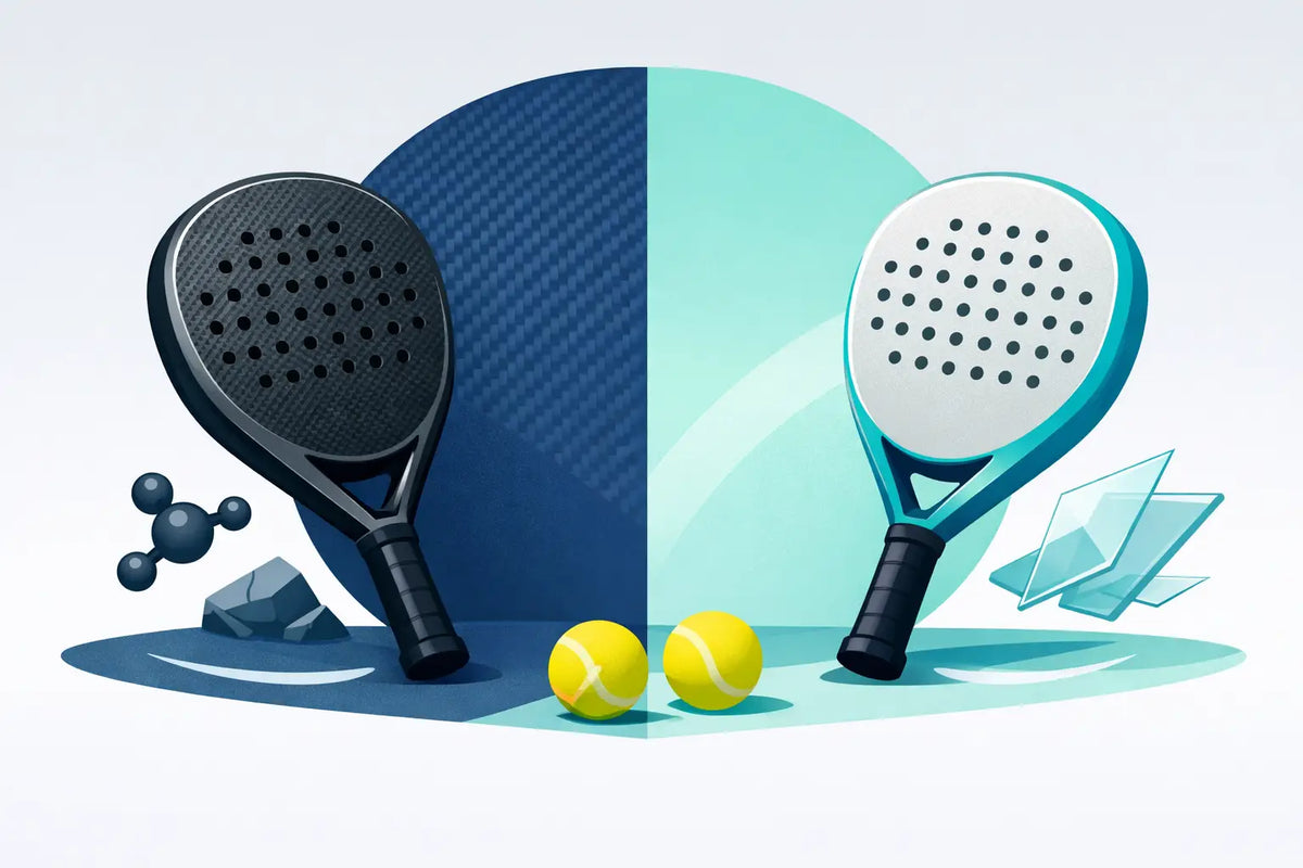 Padelracket carbon of glasvezel kiezen?