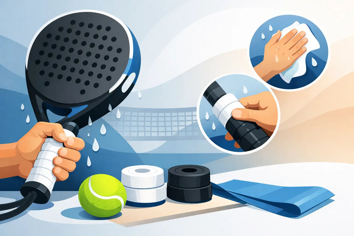 Padel overgrip voor zweterige handen kiezen