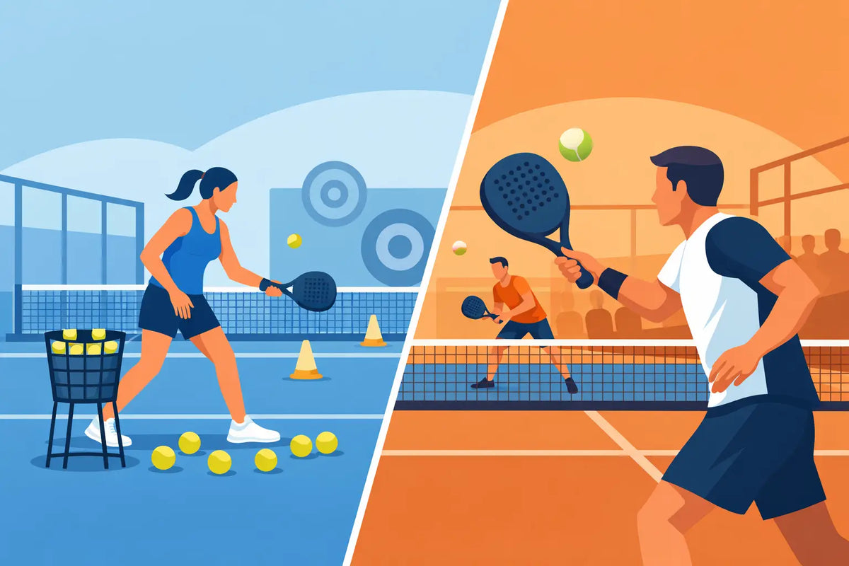 Padelballen training versus wedstrijd