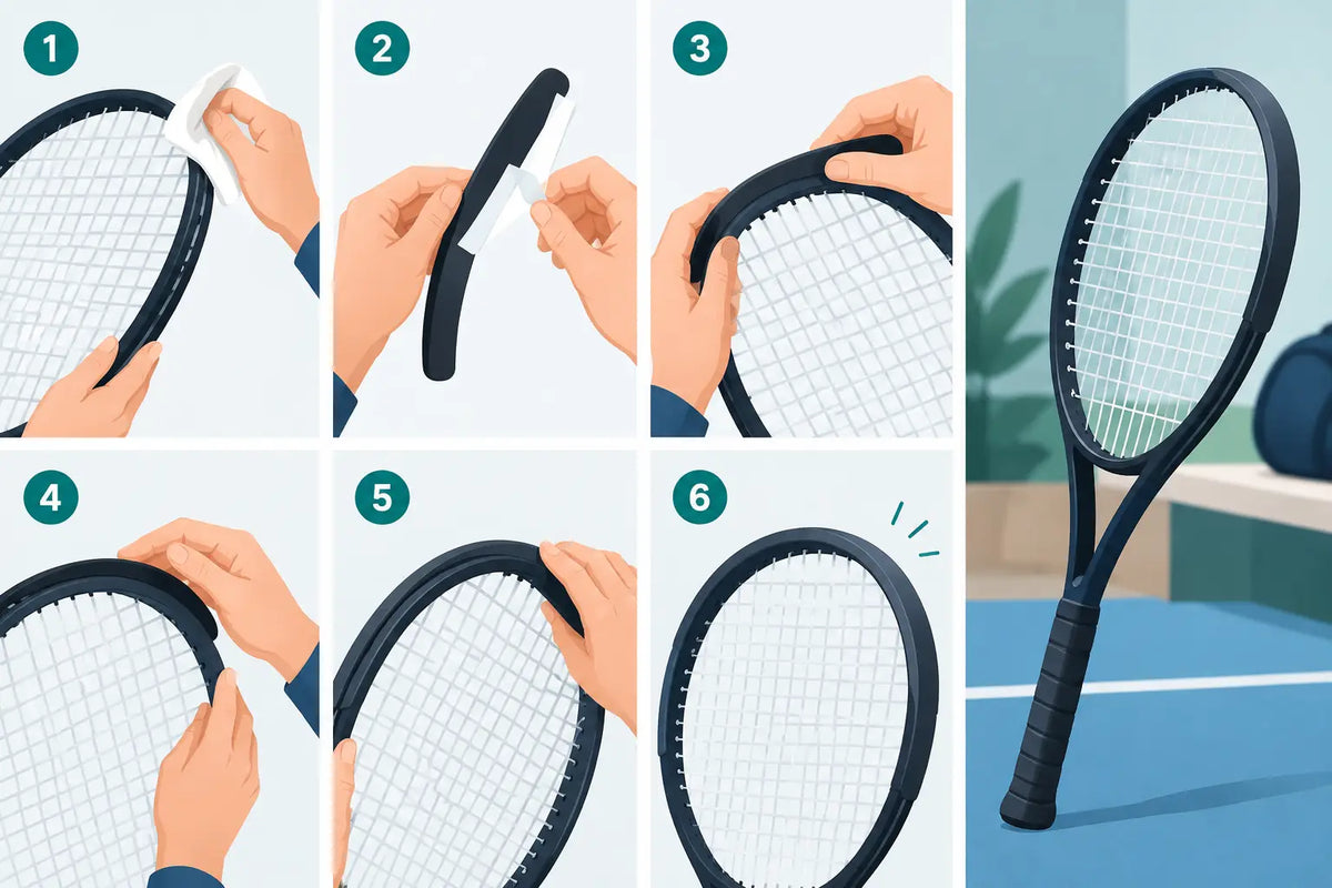 Racketbeschermer netjes aanbrengen in 6 stappen