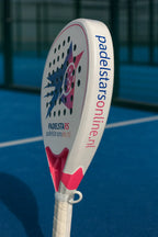 Pink and white athletic sneakers